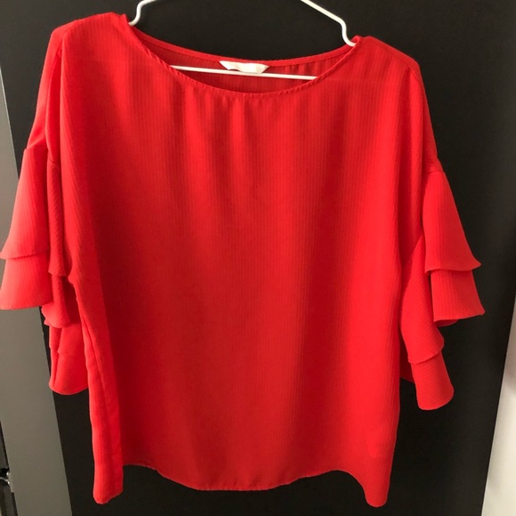 Red blouse summer top - Picture 4 of 6